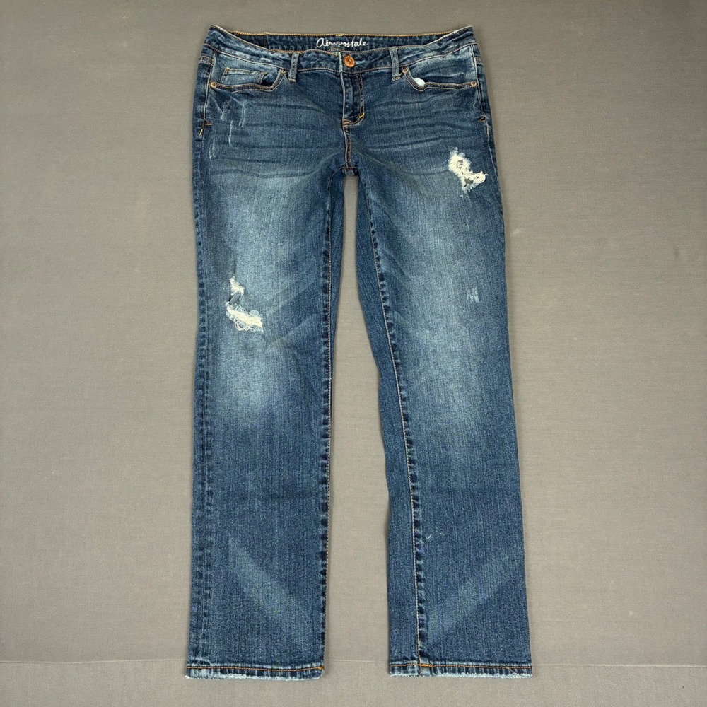 Y2K Aeropostale Bayla Skinny Crop Distressed Capri Jeans Women's Size 10 (30x26)